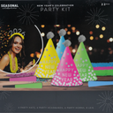 Seasonal Celebrations New Years Eve Bright Paper Party Accessory Kit