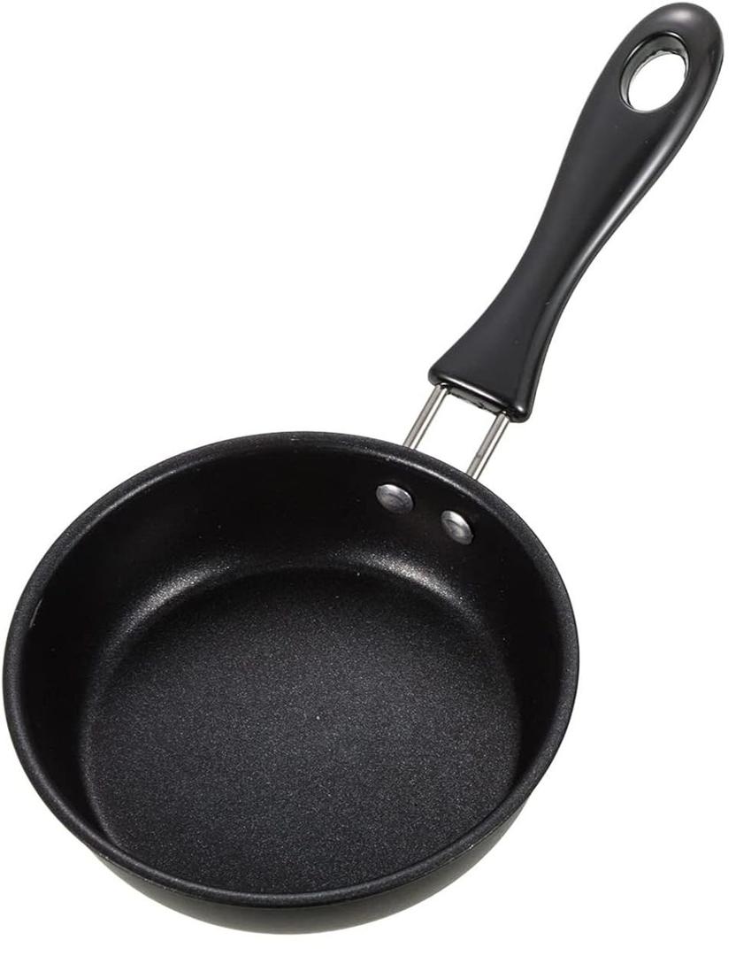 Tessco for you One Egg Frying Pan, Mini Induction Frying Eggs Skillet, 4.7 Inch Round Mini Non Stick Fry Single Pan with Heat Resistant Handle Portable for Stove Gas Induction Hob