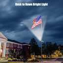 Solar Flag Pole Light, Flagpole Light Solar Powered Outdoor Bright LED 6000K Dusk to Dawn IP65 Waterproof with Bracket Clamp Fits 1.4-3 Pole Mount and Stakes for Ground Wall Mounting