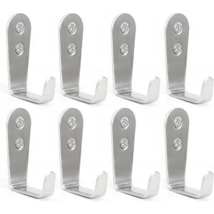 Wall Hooks for Hanging,Stainless Steel Hook, Heavy Duty Hanger Key Hook Wall Mounted Coat Hook Garage Storage Screw Utility Hooks, 8 Pack (Silver)
