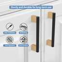 10 Pack 5"(128mm) Black and Gold Cabinet Pulls Knurled Kitchen Cabinet Handles Drawer Pulls Cupboard Hardware for Cabinets
