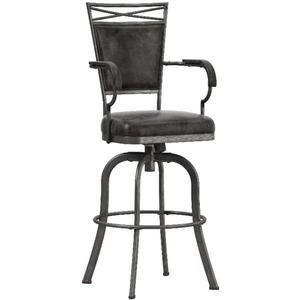 Hillsdale Bridgetown Metal Bar Height Swivel Stool, Pewter