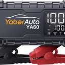 YaberAuto Car Battery Jump Starter 7000A 65W Fast Charging (All Gas/12.0L Diesel) Portable Car Jump Starter Battery Pack, Jump Box Battery Jumper Starter Portable Jumper Cables, 150W DC, 600LM Light