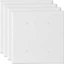 2-Gang Blank Wall Plate Outlet Cover Plate Unbreakable Polycarbonate Thermoplastic Double Blank Faceplate Electrical Receptacle Cover, White, 4 Pack
