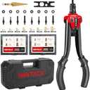NEXTACK Rivet Nut Tool Kit with a Step Drill Bit, 120 Nutserts, Heavy Duty Rivnut Tool Set with 8 SAE & Metric Mandrels M5 M6 M8 M10 10-24 1/4-20 5/16-18 3/8-16, Organized Rugged Case (NT700)