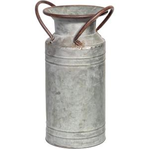 Red Co. 13 Large Decorative Farmhouse Galvanized Metal Milk Can Planter Vase with Handles