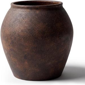 Xuhal 12 Inches Vintage Style Planter with Drainage Hole Boho Rustic Farmhouse Style Flower Pot Large Vase Indoor Outdoor Large Plant Pot for Home Garden Patio Ideal for Artificial Tree Plants