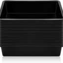 Qunclay 16 Pcs Flat Storage Tray Organizer Bin Letter Size Paper Trays for Classroom Art Activity Plastic Stackable File Paper Organizer for School Office Teacher Book Organization, Black