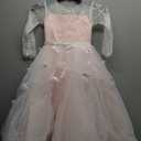  Lovely Flower Girl Dress Lace Long Sleeves Prom Gown 4-5 Years