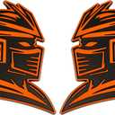 Samurai Emblem, Custom 3D Car Badge Universal Exterior Accessories for Car, Truck, SUV, Motorcycle (Set of 2) (Orange)