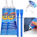 Jevvu Fabric Glue Permanent, 100ml Strong Fabric Adhesive for Clothes, Permanent Washable Material Repair Glue for Fabric, Crafts DIY, Upholstery, Textiles, Felt and Badges, Doll Repair (100ml), Set of 2