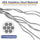 200 FT Wire Rope, 1/5" Wire Rope Kit, 304 Stainless Steel Cable, 7x19 Strand Aircraft Cable Rope for Yard Zipline Clothes Trellis