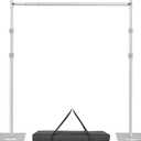 Hecis 10x10ft Heavy Duty Pipe and Drape StandAluminum Backdrop Stand Kit with Adjustable HeightPortable Photography Studio Frame for Events, Wedding, Party Decorations
