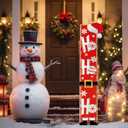 47" 2 In1 Christmas Welcome Sign for Porch Front Door Decoration Ho-ho-ho Christmas Decor Wooden Winter Door Sign Baby It's Cold Outside Hanging Decor for Winter Wonderland Outdoor