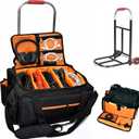 Rolling DJ Cable Bag with Hard Padded Bottom & Detachable Dividers  Trolley Travel Gig Bag for DJ Gear & Accessories