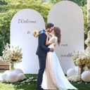 White Arch Backdrop Cover 7.2FT Fitted Polyester Arch Covers Stretchy Backdrop for Wedding Birthday Party Decoration Baby Shower Banquet Ceremony