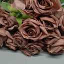 Hotop 40 Pcs Rose Artificial Flowers Bulk with Long Stem,Realistic Silk Fake Roses Bouquet for Home Wedding Centerpieces Party Table Decoration Valentines Gifts(Dusty)