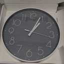 jomparis Wall Clock 12 Inch Non-Ticking Silent Battery Operated Round Wall Clock Modern Elegant Simple Style Clock for Home Office Kitchen Bedroom Living Room (Gray)