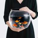 Geelin 1.5 Gallon Plastic Fish Tank Large Bowl Shatterproof with Crystal Clear Clarity for Terrarium, Flower Vase Centerpiece Gift for Fish Lovers (Round)