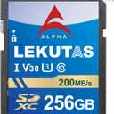 256GB SDXC UHS-I Memory Card - Up to 200MB/s Read Speed, C10, U3, V30, 4K UHD, Full-HD & 4K Video SD Card for Canon Nikon Sony Fujifilm DSLR Cameras or Mirrorless Cameras