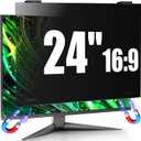 Magnetic Computer Privacy Screen Filter 24 Inch for Frameless Monitor Thin Bezel 16:9 Widescreen, Hanging Removable Anti Glare Blue Light Privacy Shield Protector Eye Protection