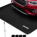 Garage Mat with Raised Edge, 1000D PVC Non-Slip Floor Protector for Cars Trucks SUVs, Snow Melt Containment Tray for Winter, Comes with Squeegee & 8 Attachment Straps, 4 Size Options (7.9x16 to 8.6x22