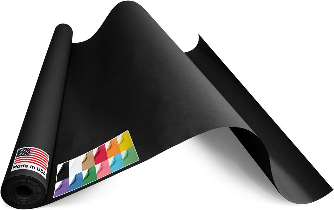 36" x 1200" USA Made Black Kraft Paper Roll, 45 lbs Thickness, American Quality Paper for School, Crafts, Art, Bulletin Board - Odorless, Non-Toxic, Safe for Kids