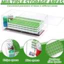 Empty Acrylic Mahjong Case Mahjong Storage Box for American Tiles and Mahjongs Cards Transparent Display Box for Mahjongs Tiles Accessories Supplies (Large,4 Compartment)