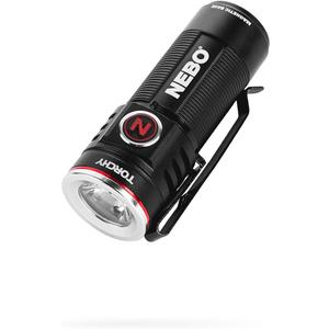 NEBO Torchy Rechargeable Pocket Flashlight | 1,000 Lumens, 5 Light Modes, Magnetic Base & Steel Clip, Water Resistant, LED Mini Flashlight for EDC & Camping, Includes Charging Cable