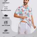 Men's Funny Golf Polo Shirts Quick Dry Blue Cartoon Short Sleeve Polo Shirts (L)