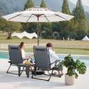 JEAREY 9FT 3 Tier Patio Umbrella Outdoor Market Umbrella Table Umbrellas with 8 Ribs 1.5 Pole Push Button Tilt and Crank UV Protection for Garden,Off-white