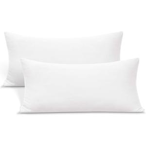 2-Pack Stretch Pillow Cases - Jersey Knit & Ultra Soft Envelope Closure Pillowcases T-Shirt Like Microfiber Blend - Suitable for 20x36/20x40 King Size Set of 2, White