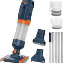 Cordless Pool Vacuum-True Powerful Suction 18.9GPM, 96inch, 1H Runtime, 25µm Fluff Ultra Fine Filter,Handheld Rechargeable Hot Tub Cleaner with Poles for Above Ground&Inground Pool