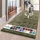 Muddy Mat Original Dog Door Mat for Muddy Paws, Super Absorbent Microfiber, Non-Slip Washable Pet Rug, Quick Dry Chenille Entryway Carpet, Machine Washable Indoor Outdoor mat, Army Green 35"x60"