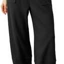 Xiaoxuemeng Womens Baggy Wide Leg Pants Casual Elastic Waisted Palazzo Harem Pants with Pockets, S