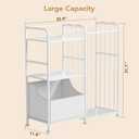 BBLIKE Stuffed Animal Storage - Stuffed Animal Net with Kids Bookshelf and Toy Organizer, 2-Tier White Bookshelf with Stuffed Animal Holder and Fabric Toy Chest for Kids Room, Playroom, Nursery, White