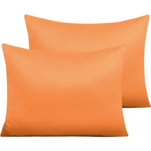 NTBAY Zippered Satin Pillow Cases for Hair and Skin, Luxury Standard Hidden Zipper Pillowcases Set of 2, 20x26 Inches, Orange NTBAY Zippered Satin Pillow Cases for Hair and Skin, Luxury Standard Hidden Zipper Pillowcases Set of 2, 20x26 Inches, Orange