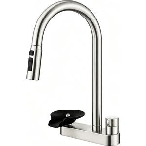 Kitchen Faucet with Pull Down Sprayer, Glass Rinser, Brushed Nickel