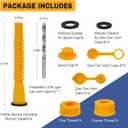 2 x 33 Pcs Gas Can Spout Replacement Kit,Gas Can Spout Replacement Fits 5 Gallon Gasoline Cans,with Flexible Nozzles,Screw Collar Gas Caps for Fuel Transfer Tanks (Yellow -4 Kit)