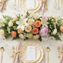 LIYH 24 Pcs Plastic Plates Reusable,Unbreakable Dinner Plates, Scalloped Plastic Plates, Dishwasher Safe,Ivory Plate Sets Perfect for Parties, Birthday, Picnics, BPA Free(12Guests)