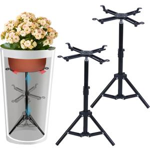 Adjustable Plant Risers for Inside Pots, 12-22" Rise Planter Inserts for Large Pots, Planter Lift Stand Pot Filler Plant for Indoor Outdoor Tall Taper Planters Containers (4.3-8.6" Top, Set of 2)