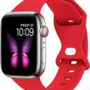 Sport Bands Compatible with Apple Watch Ultra 3/2/1 49mm, Series 11/10 46/42mm, 9/8/7 45/41mm, SE 6/5/4 44/40mm, 3/2/1 42/38mm S/M M/L for Women Men Silicone iWatch Band (Red)