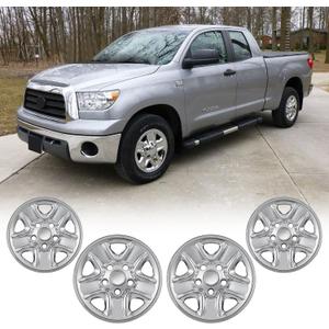 Wheel Covers Skin for 2007-2021 Toyota Tundra Steel Wheels, ABS Plastic Chrome 18 Inch Covers Hubcap for 07-21 Tundra Set of 4