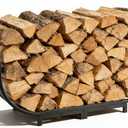 facka Curved Firewood Rack, Indoor Outdoor Log Firewood Holder, Metal Fireplace Wood Storage, Waterproof & Rustproof(Curved 40Inch Rack)
