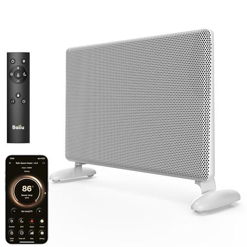 Ballu Mica Infrared Space Heater Indoor Use,Large Room Panel Heater with Programmable Thermostat,WiFi App Control,Portable Stand or Wall Mount,Energy Efficient Smart Quiet Heater,Work with Alexa,White