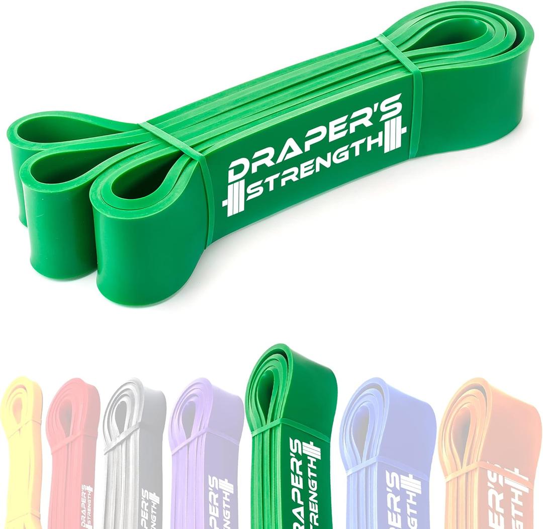 Draper's Strength Heavy Duty Resistance Stretch Loop Bands for Powerlifting Workout Exercise and Assisted Pull Ups (#05 Green)