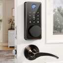 Keyless Entry Door Lock with 2 Lever Handles, Electronic Keypad Deadbolt, Auto & One Touch Lock,Smart Locks for Front Door, Easy Installation, App Control, Oil Rubbed Bronze