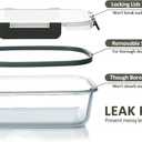 M MCIRCO [80 oz & 36 oz Extra Large Glass Food Storage/Baking Containers Set with Lids, 2 Pack 80 oz(10 cup)&2 Pack 36 oz (4.5 cup) Airtight Glass Container,Microwave,Oven,Freezer and Dishwasher