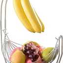 Jiallo Silver Fruit Basket with Banana Hanger