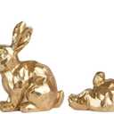 3pcs Gold Bunny Easter Decor,Small Rabbit Figurines for Spring Table Vintage Home Decorations
